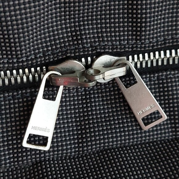 Hermes Herline MM Gray Canvas Tote Toile Fourre-Tout MM - Picture 13 of 16